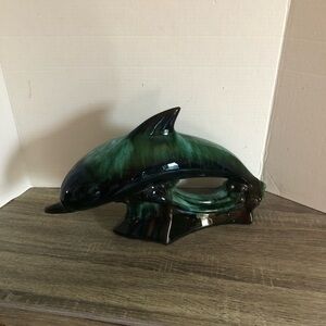 Vtg Large Blue Mountain Pottery Dolphin